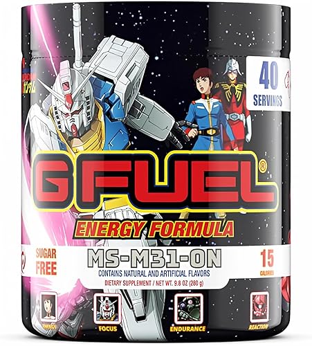 G Fuel MS-M31-0N Energy Drink Powder, Pre Workout Caffeine Powder, Energy Powder Drink Mix for Gaming, Sugar Free Focus Amino, Vitamin + Antioxidants, 9.8oz (Ramune Melon, 40 Servings) - Ramune Melon
