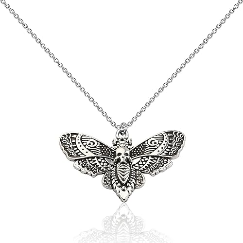 AKTAP Luna Moth Necklace Death Head Moth Necklace Insect Jewelry Gothic Necklace Gift for Women (Luna Moth Necklace)