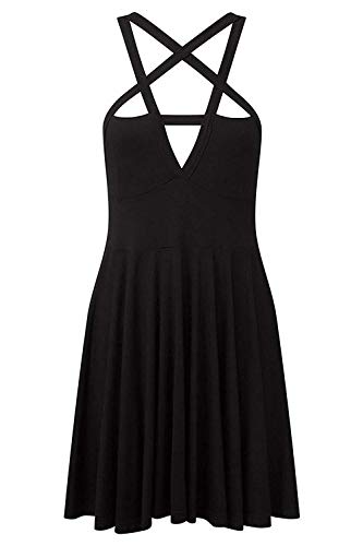 Fashion Dress Gothic Vintage Romantic Casual Goth Dress for Women - X-Large - Black