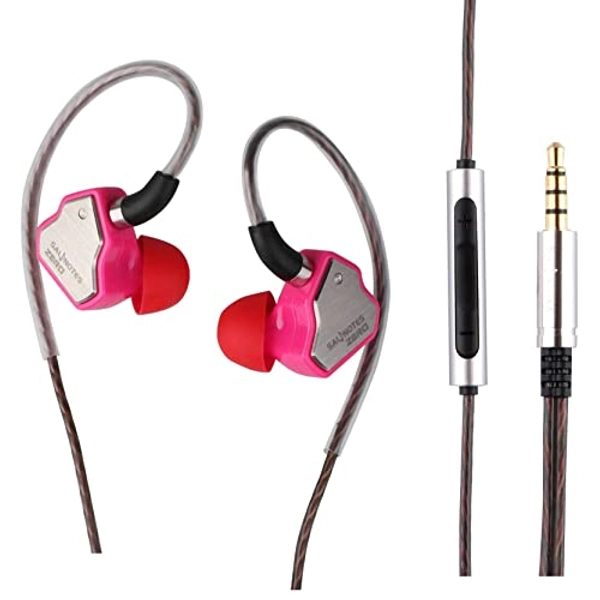 Linsoul 7Hz Salnotes Zero HiFi 10mm Dynamic Driver in-Ear Earphone IEM with Metal Composite Diaphragm Stainless Steel Faceplate Detachable 2Pin OFC Cable (Rose, with Mic, 3.5mm)