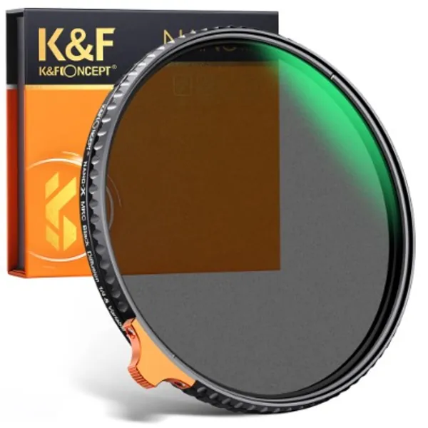 K&F Concept 72mm 1/4 Black Mist Variable ND2-32 Filters, Multi-Functional 2-in-1 Filters Waterproof Multi-Coating for DSLR Lens