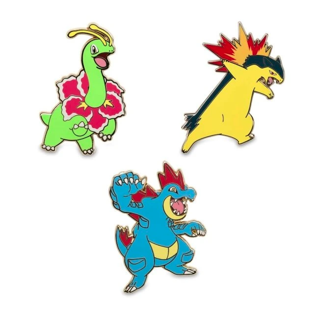 Enamel Pin: Pack of 3 Meganium, Typhlosion, Croconaw