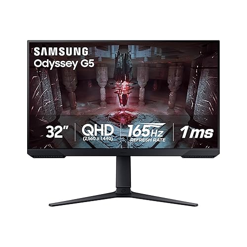 SAMSUNG 27-Inch Odyssey G55C Series QHD 1000R Curved Gaming Monitor, 1ms(MPRT), HDR10, 165Hz, AMD Radeon FreeSync, Eye Care, LS27CG552ENXZA, 2024 - G5 – 165Hz - 27-inch - Curved QHD