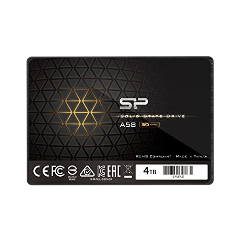 Silicon Power 4TB SSD 3D NAND A58 Performance Boost SATA III 2.5" 7mm (0.28") Internal Solid State Drive (SP004TBSS3A58A25) - 4TB - 3D NAND