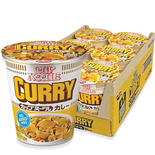 Nissin Cup Noodle Ramen Noodle Soup, Curry, 2.82 Oz (Pack of 6) - Curry - 2.25 Ounce (Pack of 6)