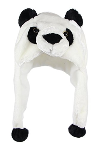 Bioterti Plush Fun Animal Hats One Size Cap Polyester with Fleece Lining - Small-Large - Panda