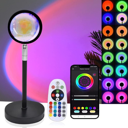 Sunset Lamp Light Projection, 16 Colors Changing Night Light with Remote and App Control, Sunset Projector Light for Gift Bedroom Photography Party