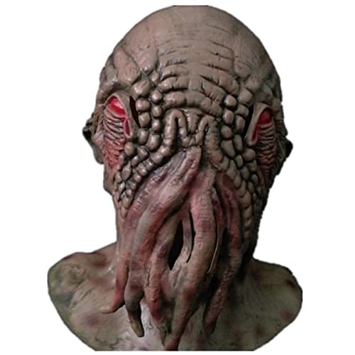 Hworks Doctor Who Ood Headgear Latex Full Face Mask Cosplay Costume Props for Halloween Party