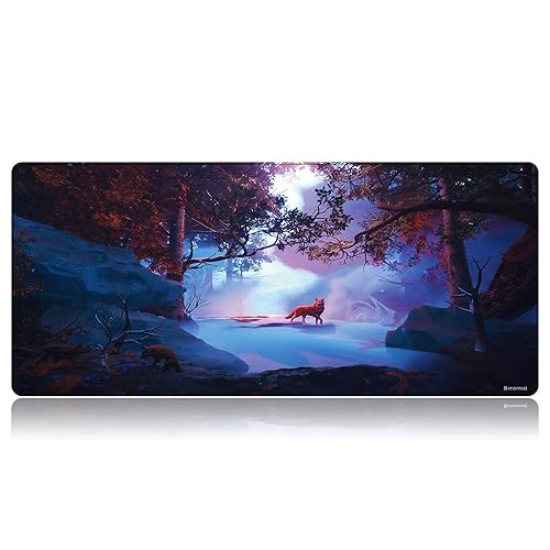 Bimormat Grand tapis de souris de jeu, 900 x 400 mm, XXL, tapis de souris fabriqué en matériaux de qualité supérieure, améliore la précision et la vitesse (90 x 40 G24dragon) / 90 x 40 G26slwolf