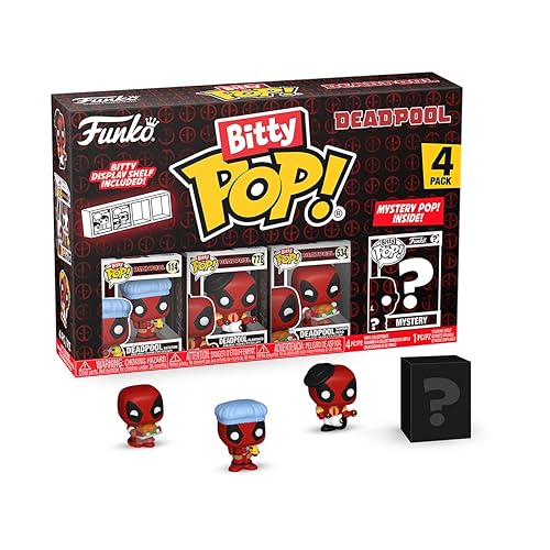 Funko Bitty Pop! Deadpool (Bathtime), Bitty Pop! Deadpool (Flamenco), Bitty Pop! Deadpool (Supper Hero) et Une Mini-Figurine Mystère en Surprise - Idée de Cadeau - Produits Officiels