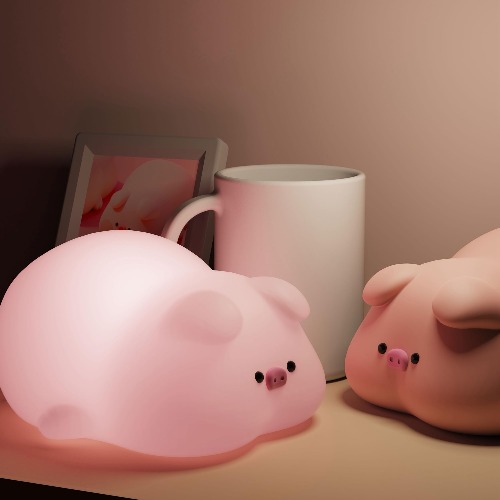 DREAMING MY DREAM Pink Pig Night Light, Cute Baby Squishy lamp, Kawaii Porker Animal lamp,Nursery Touch Night Lights, Sleep Decor Night Light, Cute Desk Light (Pink Pig) - Porker