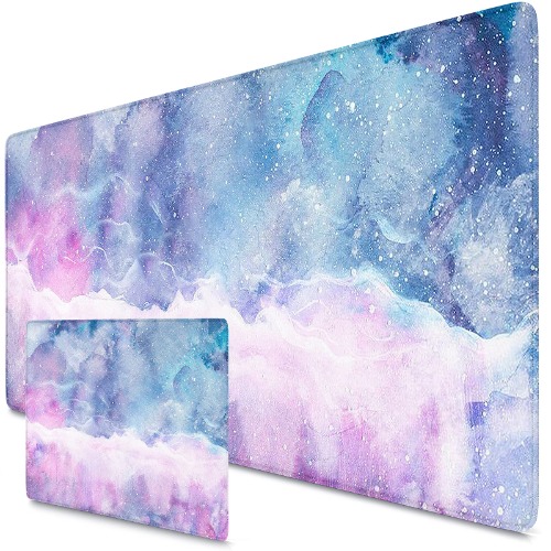 Beydodo Mauspad XXL, 900X400X3MM Mousepad Tischunterlage Large Size Multifunktionales, Großes Mauspad für Sternenhimmel-Roaming, Pink Marmorelemente