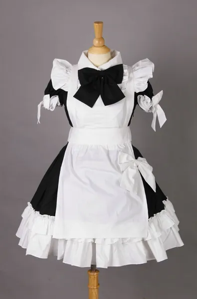 Short Sleeves Cotton Cosplay Maid Costume