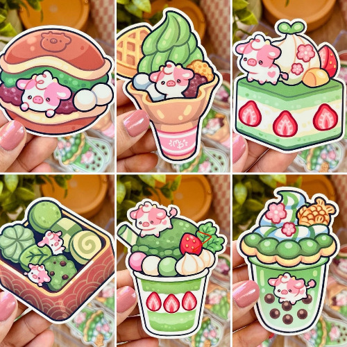 Matcha Cow Dessert Sticker