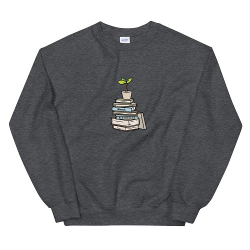 Books & Sapling | Unisex Sweatshirt | Animal Crossing - Dark Heather / 2XL