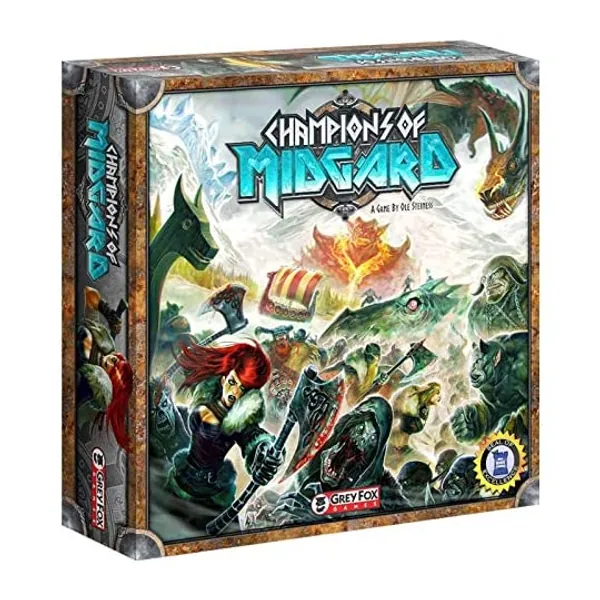 
                            Grey Fox Games Champions of Midgard Strategy Board Game, 60-90 minute playing time, Ages 10 and up, 2-4 players, Dice-Driven Combat to Gain the Most Glory & Become the Next Jarl
                        