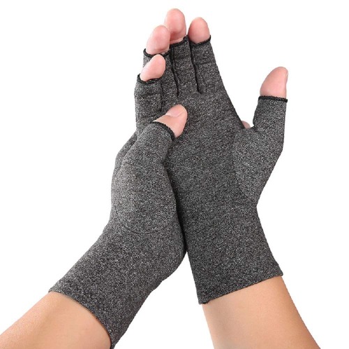 VITTO Anti-Arthritis Gloves (Pair) - Providing Warmth and Compression to Help Increase Circulation Reducing Pain and Promoting Healing 1x Pair (Grey, M)