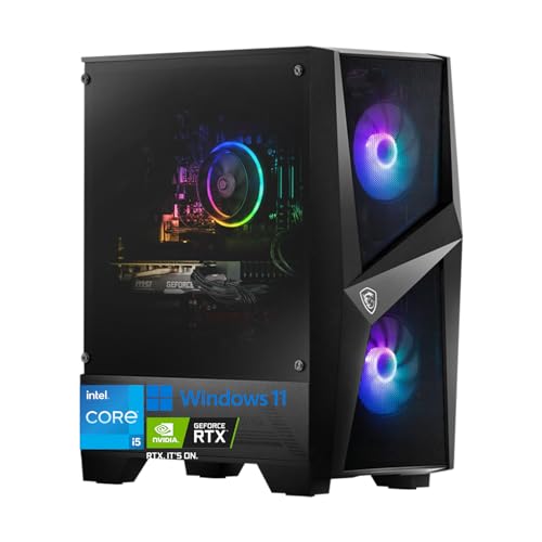 MSI COSEDX R Gaming Desktop Computer, Intel Core i5-12400 Processor, RTX 4060, RGB Fan Cooling, WiFi 6, DisplayPort, HDMI, Gaming Keyboard and Mouse, Windows 11 (32GB DDR5 RAM | 2TB PCIe SSD) - 32GB DDR5 RAM | 2TB PCIe SSD