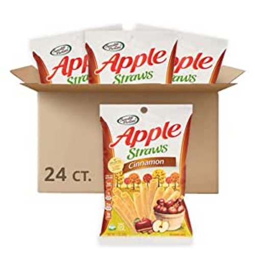 Sensible Portions Apple Straws, Cinnamon, Snack Size, 1 Oz (Pack of 24) - Apple Cinnamon