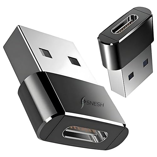 SNESH-2 Pack USB-C Female to USB Male Adapter, USB C to USB A Adapter Compatible with Mbook, Notebook, Tablet, Smartphone Such as Samsung Galaxy