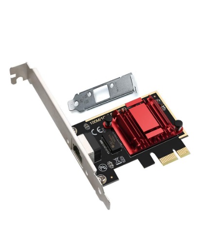 2.5GBase-T PCIe Network Adapter RTL8125B 2500/1000/100Mbps PCI Express Gigabit Ethernet Card RJ45 LAN Controller Support PXE for Windows/Linux/MAC with Low Profile - 