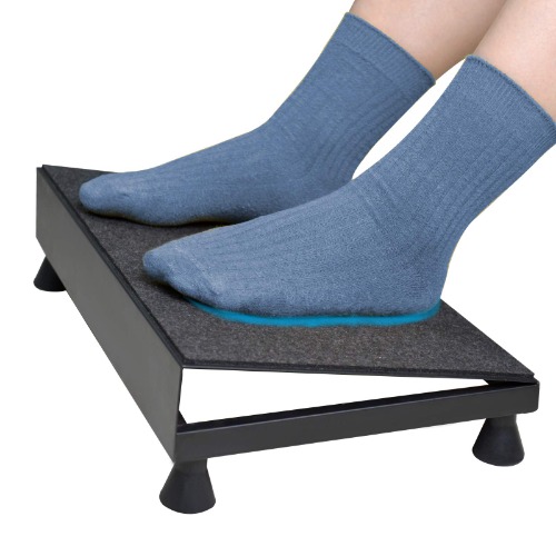 Ergonomic Footrest Stand Heavy Duty Metal Platform Soft Non Slip Felt Surface for Office Desk Home Tilt Foot Rest Stool Relief Back Body Knee Pain(Basic) - Basic
