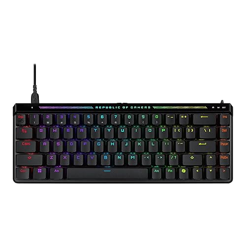 ASUS ROG Falchion Ace HFX 65% Magnetic Gaming Keyboard, ROG HFX Magnetic Switch, Hall effect Keyboard,Rapid Trigger, 8000 Hz Polling Rate, Five-Layer Dampening and Silicone Gasket Mount, Touch Panel - Falchion ACE HFX - Magnetic Switch