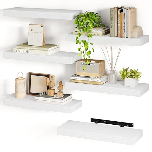 White Floating Shelves - Set of 6