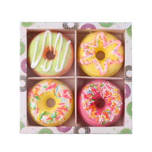 4 X Big Donut Natural Bath Bombs Gift set, Party set for bubble bath, Bath fizzes with bath salt, gift hamper for Kids, women, men, parents. Handmade bathbomb with great aroma - $22.99 ($4.60 / 100 g)