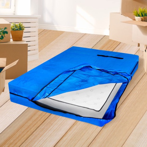 Dreamz Mattress Bag Mattresses Protector Plastic Moving Storage Dust Cover Carry Bed Waterproof Zipper Packing Reusable Disposal, Extra Thick Heavy Duty, with Handles, Double - Double-192cm x 38cm x 142cm $31.44