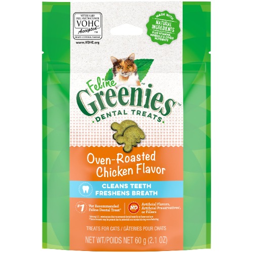 Greenies Feline Dental Cat Treat Chicken Flavour 60G Bag, One Size