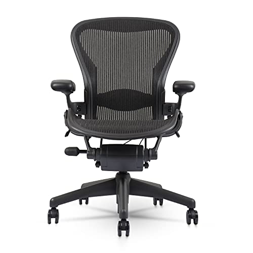 Herman Miller Classic Aeron Chair - Fully Adjustable, Carpet Casters, Size B (Open Box) - Size B - Black