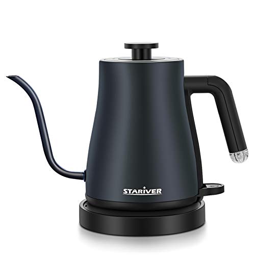 Stariver Electric Kettle Gooseneck Kettle, 1.2L Water Kettle, BPA-Free, Pour Over Tea Pot Stainless Steel for Coffee & Tea with Fast Heating, Auto-Shut Off and Boil-Dry Protection Tech, Dark Blue - Dark Blue