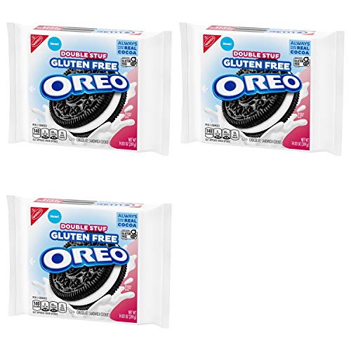 Oreo Double Stuf Gluten Free Chocolate Sandwich Cookies - Bulk Grocery Pack of 3 Resealable Bags - 1403 oz Per Bag - 42.09 oz Total - Sandwich Cookies with White Cream - Great Healthy Snacks for Kids - 14.03 Ounce (Pack of 3)