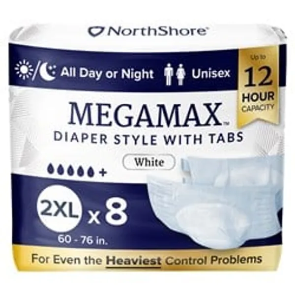 NorthShore MegaMax Overnight Diaper Style Briefs with Tabs