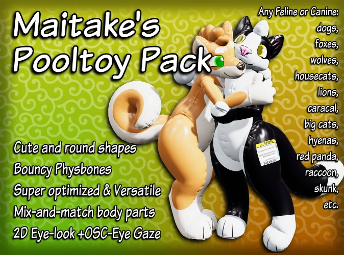 Pooltoy Pack: Canine & Feline VRChat Avatar Bases