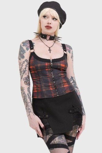 Amberic Top | S / Black/Orange