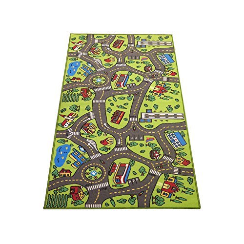 Kids Carpet Playmat Rug City Life Great for Playing with Cars and Toys - Play Learn and Have Fun Safely - Kids Baby Children Educational Road Traffic Play Mat for (X Large 6.6 Feet Long) - X Large