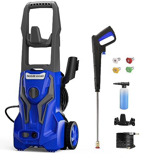 4200 PSI 2.8 GPM Pressure Washer Powered - Electric Power Washer for Cars Washing with 25FT Pressure Hose, Blue-Black - Blue-Black