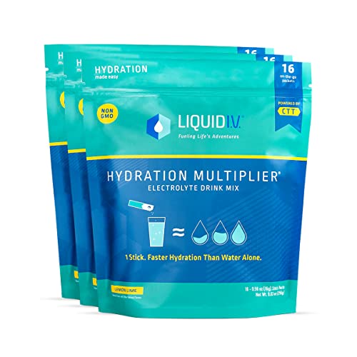 Liquid I.V. Hydration Multiplier - Lemon Lime - Hydration Powder Packets | Electrolyte Drink Mix | Easy Open Single-Serving Stick | Non-GMO | 48 Sticks … - Lemon Lime - 48 Servings (Pack of 48)