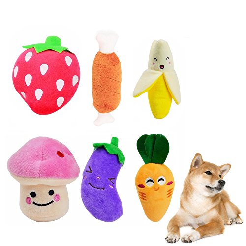 Emwel Small Dog Toys Squeaky Dog Toys Pets Squeaky Toy, 6 PCs Plush Puppy Toys for Small Medium Dogs - Soft Squeaky Dog Toys