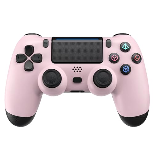 ADHLEK Wireless Controller for PS4/Slim/Pro,with Dual Vibration Game Joystick Remote Pink - pink