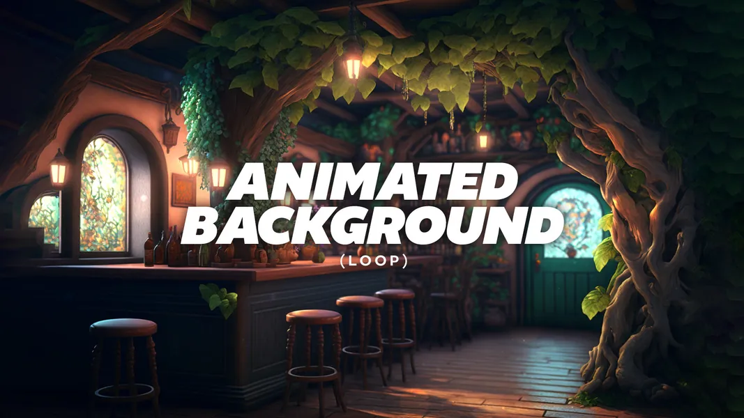 ANIMATED BACKGROUND Cozy Tavern (perfect loop) | Vtuber