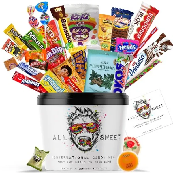 ALL SWEET 26 Teile Süßigkeiten aus Aller Welt, Amerikanische Süssigkeiten Box XXL, Süßigkeiten Großpackung die Mystery Box