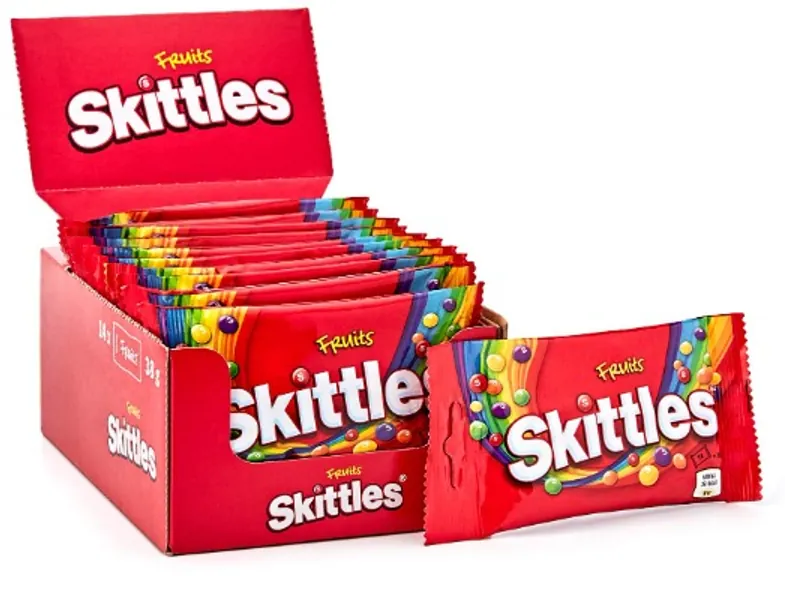Skittles Süßigkeiten | Fruits | Kaubonbons mit Ananas, Mandarine, Kirsche und weiteren Aromen | 14 x 38 g | 0,53 kg