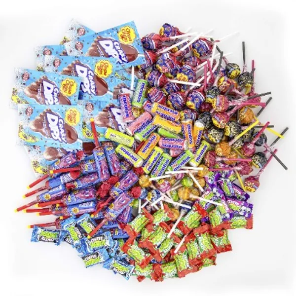 Chupa Chups Süßigkeiten Party-Mix, 200 Stück 1930 g, nur Markenware, Klassiker + Spezial-Artikel: Lutscher, Kau-Bonbons, Kaugummis, Ideal für Parties