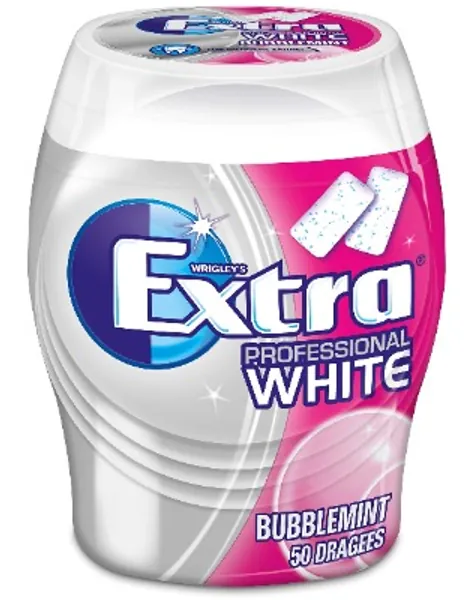Extra Kaugummi | Professional White Bubblemint | Zuckerfrei | Eine Dose (1 x 50 Dragees)
