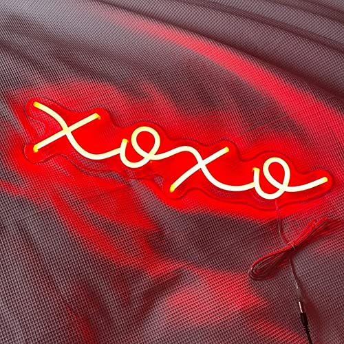 Ulalaza Neon Light Sign LED XOXO Night Lights USB Operated Decorative Marquee Sign Bar Pub Store Club Garage Home Party Decor - XOXO 3RED