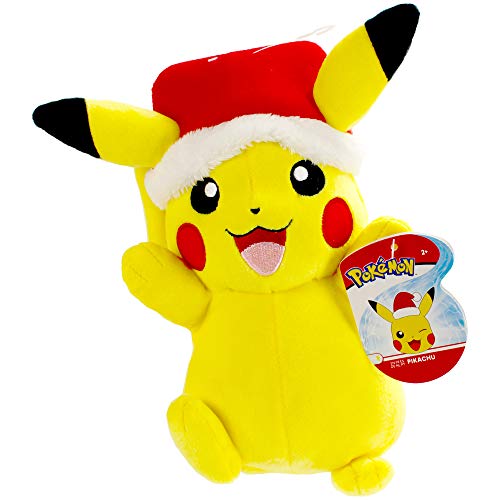 Pokemon Pikachu Holiday Seasonal Plush, 8-Inch Pokemon Plush Toy, Includes Santa Hat Accessory - Super Soft Plush, Authentic Details - Perfect for Playing, Displaying & Gifting - Gotta Catch ‘Em All - Pikachu