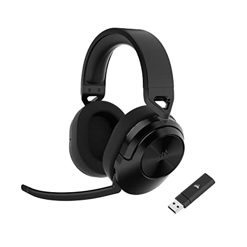 CORSAIR HS55 WIRELESS Multiplatform Lightweight Gaming Headset With Bluetooth - Dolby 7.1 Surround Sound - iCUE Compatible - PC, PS5, PS4, Nintendo Switch, Mobile - Black - HS55 WIRELESS / Bluetooth - Carbon